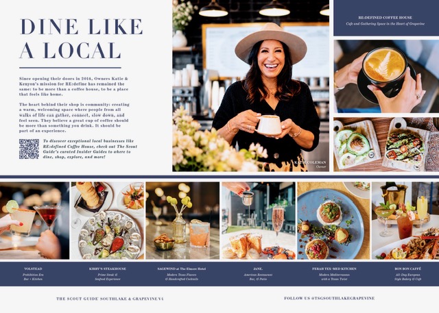 Dine Like a Local feature spread in The Scout Guide