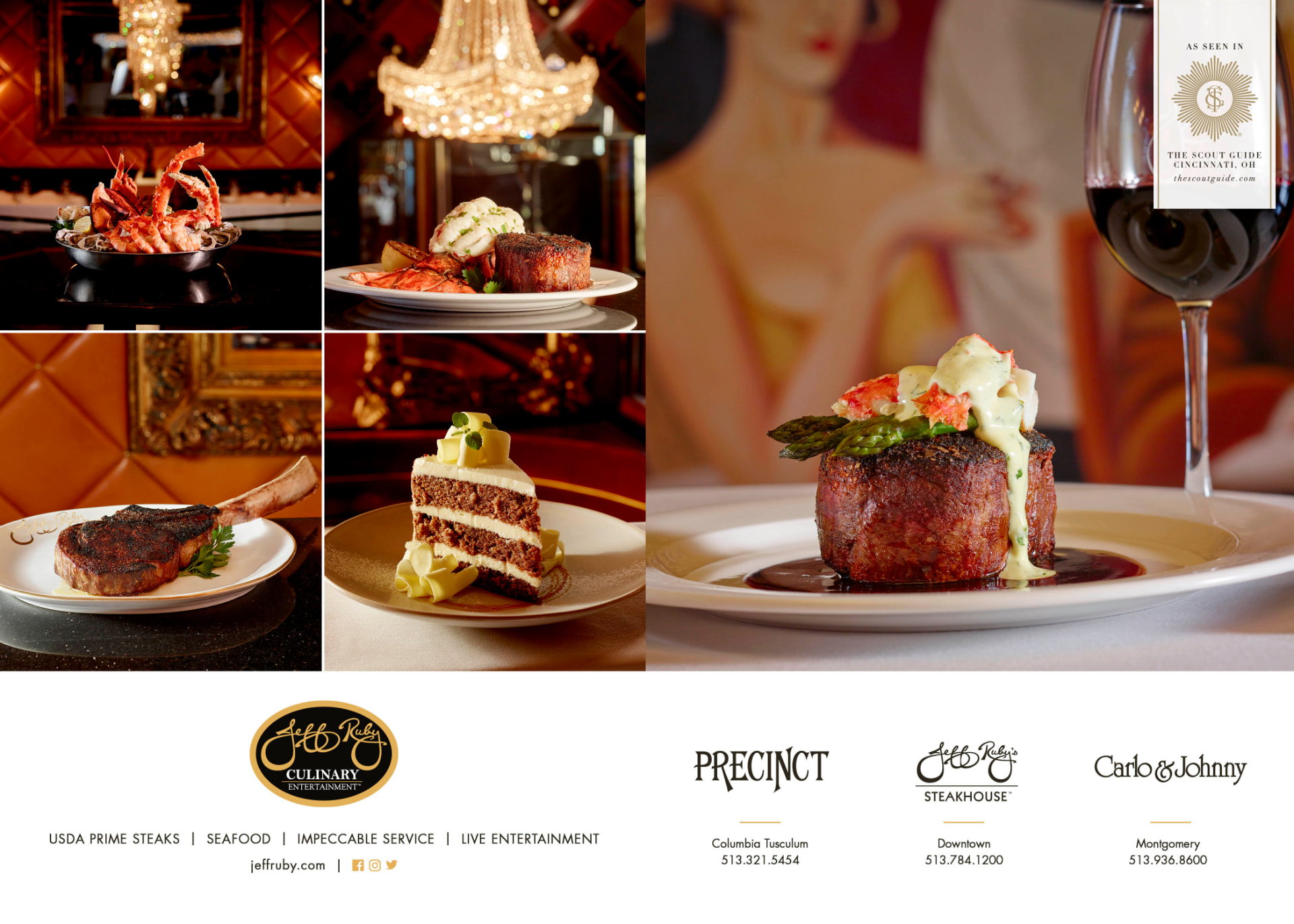Jeff Ruby Culinary Entertainment spread in The Scout Guide Cincinnati